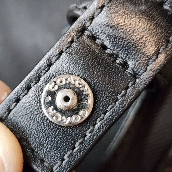 Y2K Mini Backpack Coach Black Nylon Leather Trim E3J-7441 - Picture 7 of 14